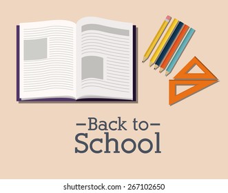 Back to school design over pastel background, vector illustration