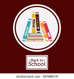 back to school design over red background, vector illustration
