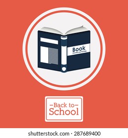back to school design over red background, vector illustration