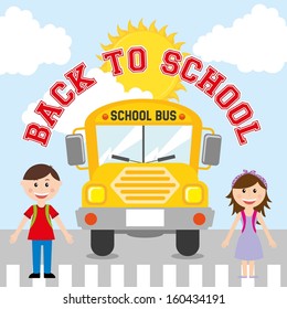 back to school design over sky background vector illustration 