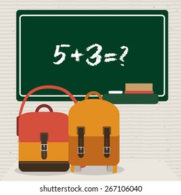 Back to school design over striped background, vector illustration