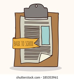 Back to school design over white background, vector illustration