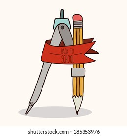 Back to school design over white background, vector illustration