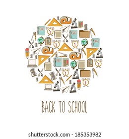Back to school design over white background, vector illustration