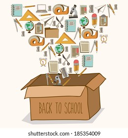 Back to school design over white background, vector illustration