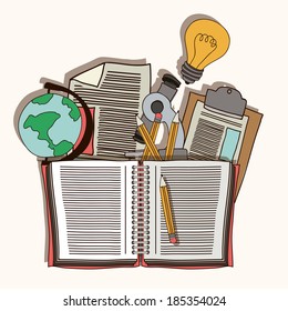 Back to school design over white background, vector illustration