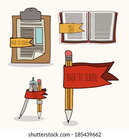 Back to school design over white background, vector illustration