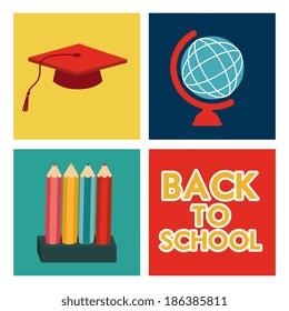 Back to school design over white background, vector illustration