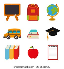 Back to school design over white background, vector illustration