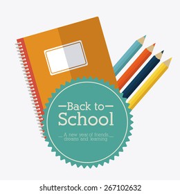 Back to school design over white background, vector illustration