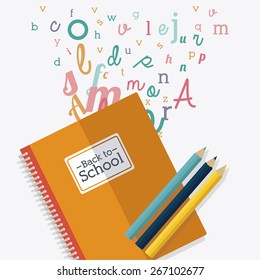 Back to school design over white background, vector illustration