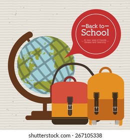 Back to school design over white background, vector illustration