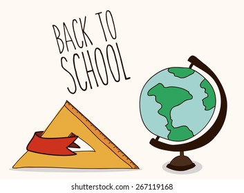 Back to School design over white background, vector illustration
