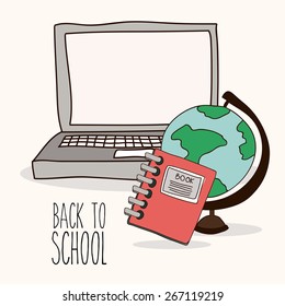 Back to School design over white background, vector illustration