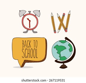Back to School design over white background, vector illustration