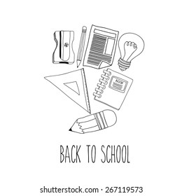 Back to School design over white background, vector illustration