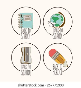 Back to School design over white background, vector illustration