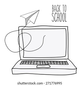 Back to school design over white background, vector illustration 