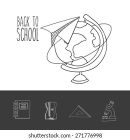 Back to school design over white background, vector illustration 