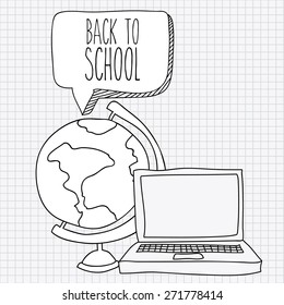 Back to school design over white background, vector illustration 