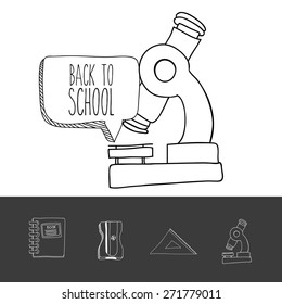 Back to school design over white background, vector illustration 