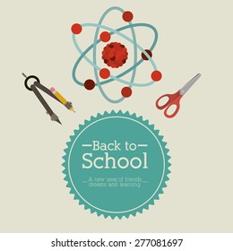 Back to school design over white background, vector illustration