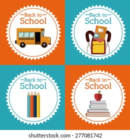 Back to school design over white background, vector illustration