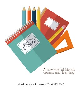 Back to school design over white background, vector illustration
