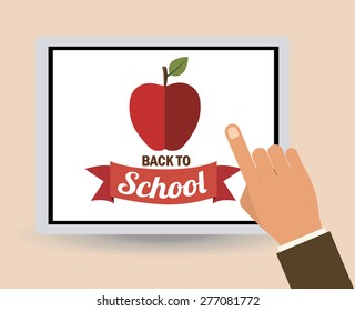 Back to school design over white background, vector illustration