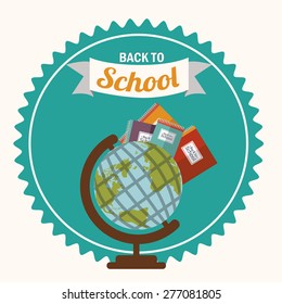 Back to school design over white background, vector illustration