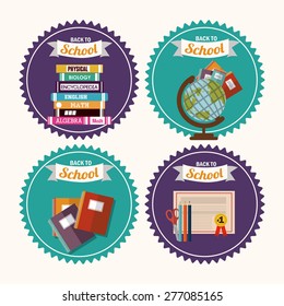 Back to school design over white background, vector illustration