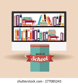 Back to school design over white background, vector illustration