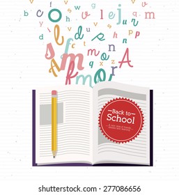 Back to school design over white background, vector illustration