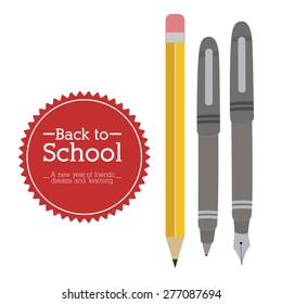 Back to school design over white background, vector illustration