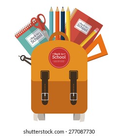 Back to school design over white background, vector illustration