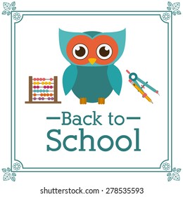 Back to school design over white background, vector illustration