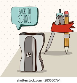 Back to school design over white background, vector illustration