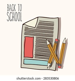 Back to school design over white background, vector illustration