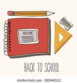 Back to school design over white background, vector illustration