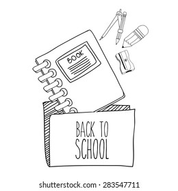 Back to school design over white background, vector illustration
