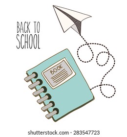 Back to school design over white background, vector illustration