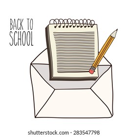 Back to school design over white background, vector illustration