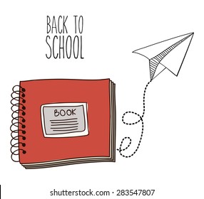 Back to school design over white background, vector illustration