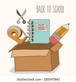Back to school design over white background, vector illustration