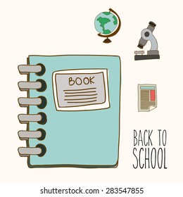 Back to school design over white background, vector illustration