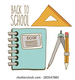 Back to school design over white background, vector illustration