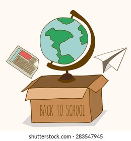 Back to school design over white background, vector illustration