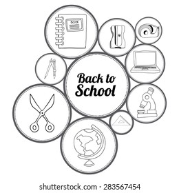 Back to School design over white backgound, vector illustration 