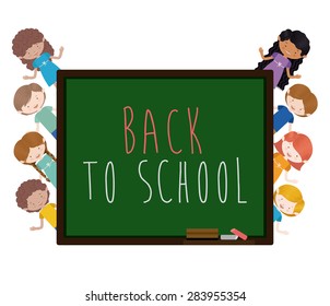 Back to school design over white background, vector illustration