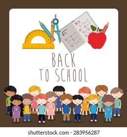 Back to school design over white background, vector illustration